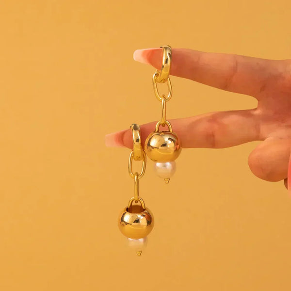 Simulated Pearl Alloy Drop Earrings